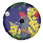Australia Gang-gang Cockatoo Christmas Spare Tire Cover Callocephalon Fimbriatum Golden Wattle Blue - Aussie Hoodie
