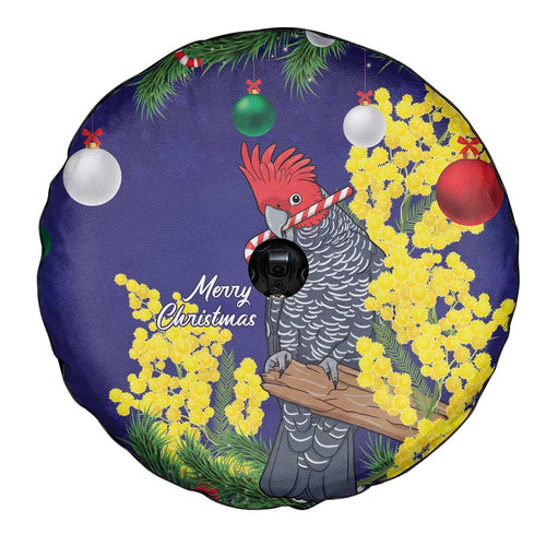 Australia Gang-gang Cockatoo Christmas Spare Tire Cover Callocephalon Fimbriatum Golden Wattle Blue - Aussie Hoodie
