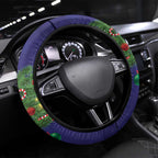Australia Gang-gang Cockatoo Christmas Steering Wheel Cover Callocephalon Fimbriatum Golden Wattle Blue - Aussie Hoodie