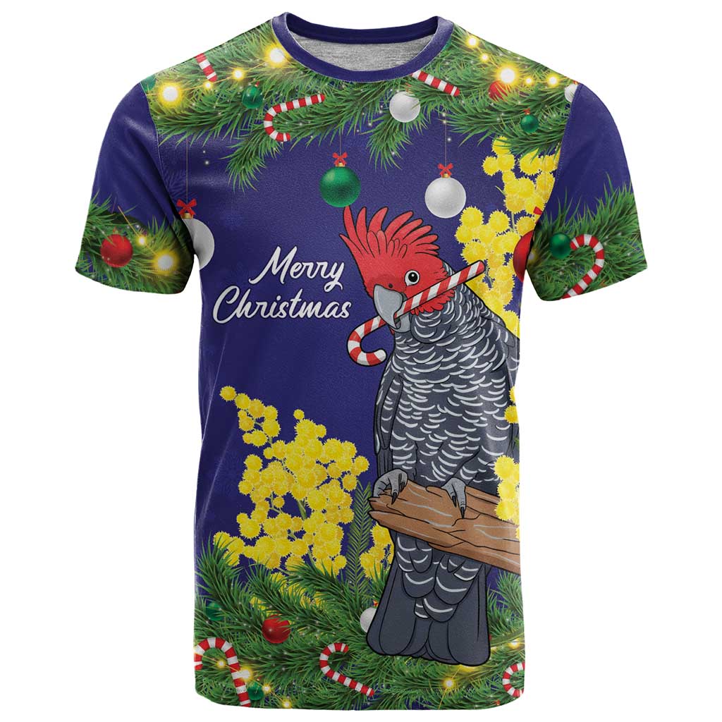 Australia Gang-gang Cockatoo Christmas T Shirt Callocephalon Fimbriatum Golden Wattle Blue - Aussie Hoodie