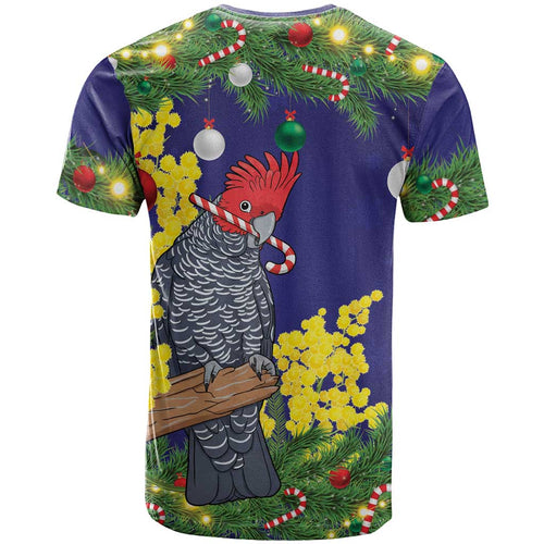 Australia Gang-gang Cockatoo Christmas T Shirt Callocephalon Fimbriatum Golden Wattle Blue - Aussie Hoodie