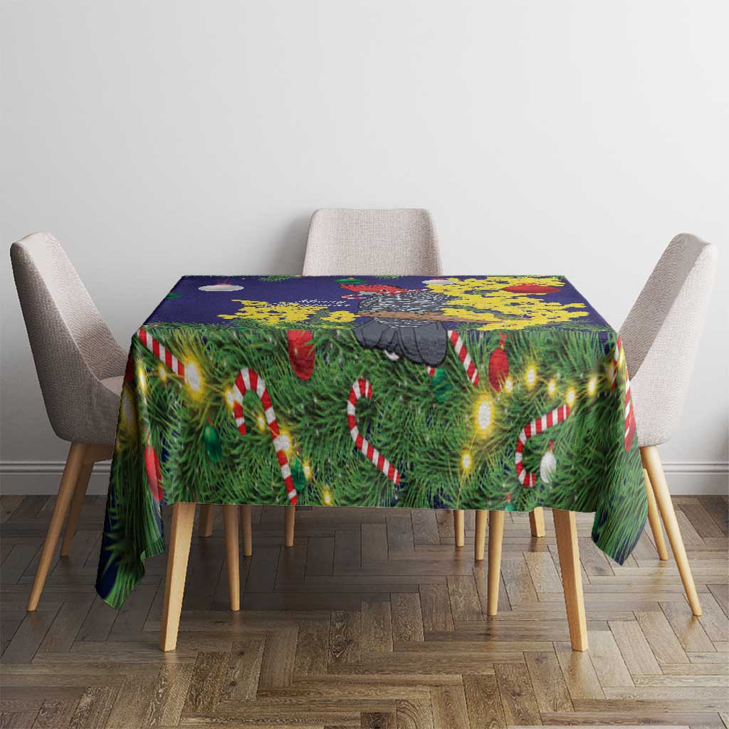 Australia Gang-gang Cockatoo Christmas Tablecloth Callocephalon Fimbriatum Golden Wattle Blue - Aussie Hoodie