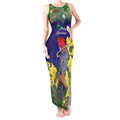 Australia Gang-gang Cockatoo Christmas Tank Maxi Dress Callocephalon Fimbriatum Golden Wattle Blue - Aussie Hoodie