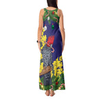 Australia Gang-gang Cockatoo Christmas Tank Maxi Dress Callocephalon Fimbriatum Golden Wattle Blue - Aussie Hoodie