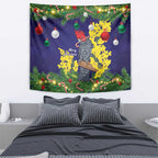 Australia Gang-gang Cockatoo Christmas Tapestry Callocephalon Fimbriatum Golden Wattle Blue - Aussie Hoodie