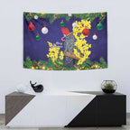 Australia Gang-gang Cockatoo Christmas Tapestry Callocephalon Fimbriatum Golden Wattle Blue - Aussie Hoodie