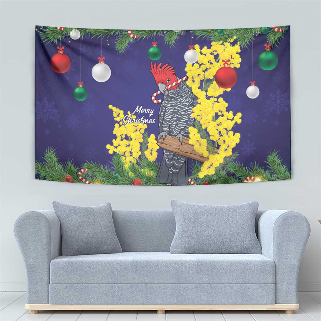Australia Gang-gang Cockatoo Christmas Tapestry Callocephalon Fimbriatum Golden Wattle Blue - Aussie Hoodie