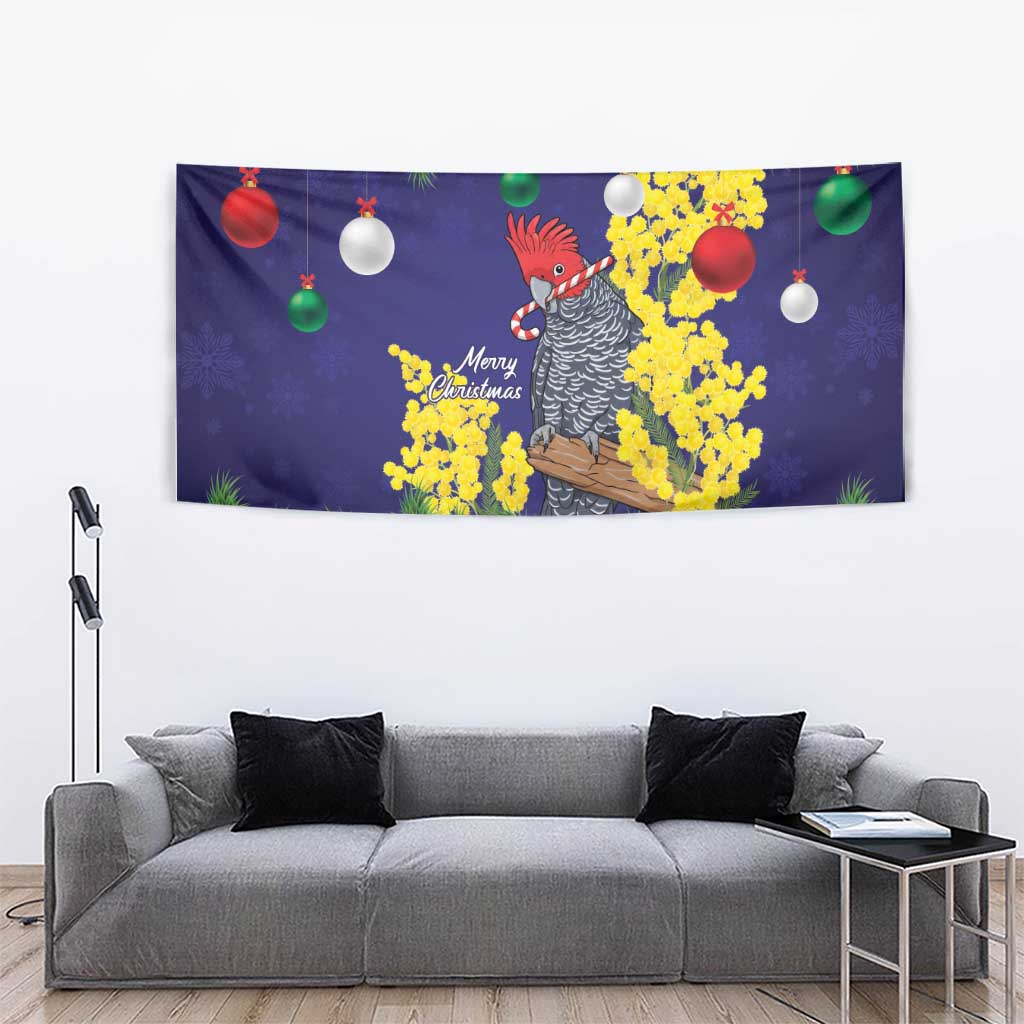 Australia Gang-gang Cockatoo Christmas Tapestry Callocephalon Fimbriatum Golden Wattle Blue - Aussie Hoodie