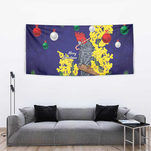 Australia Gang-gang Cockatoo Christmas Tapestry Callocephalon Fimbriatum Golden Wattle Blue - Aussie Hoodie