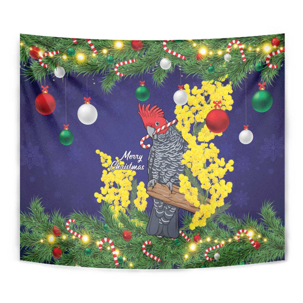 Australia Gang-gang Cockatoo Christmas Tapestry Callocephalon Fimbriatum Golden Wattle Blue - Aussie Hoodie