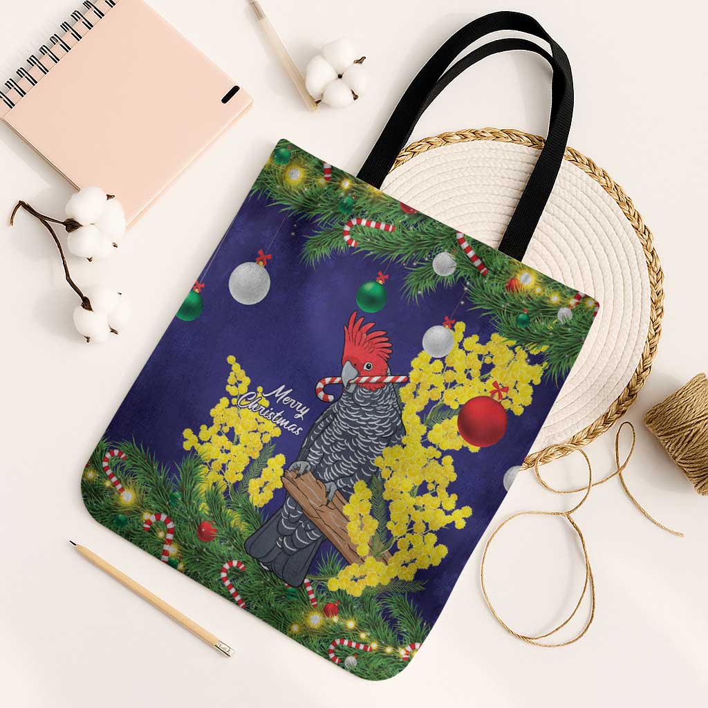 Australia Gang-gang Cockatoo Christmas Tote Bag Callocephalon Fimbriatum Golden Wattle Blue - Aussie Hoodie