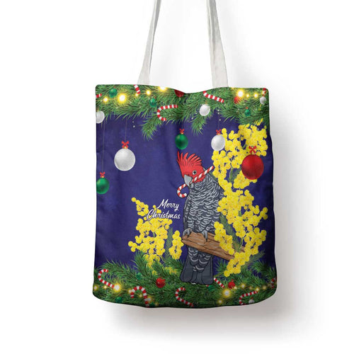 Australia Gang-gang Cockatoo Christmas Tote Bag Callocephalon Fimbriatum Golden Wattle Blue - Aussie Hoodie