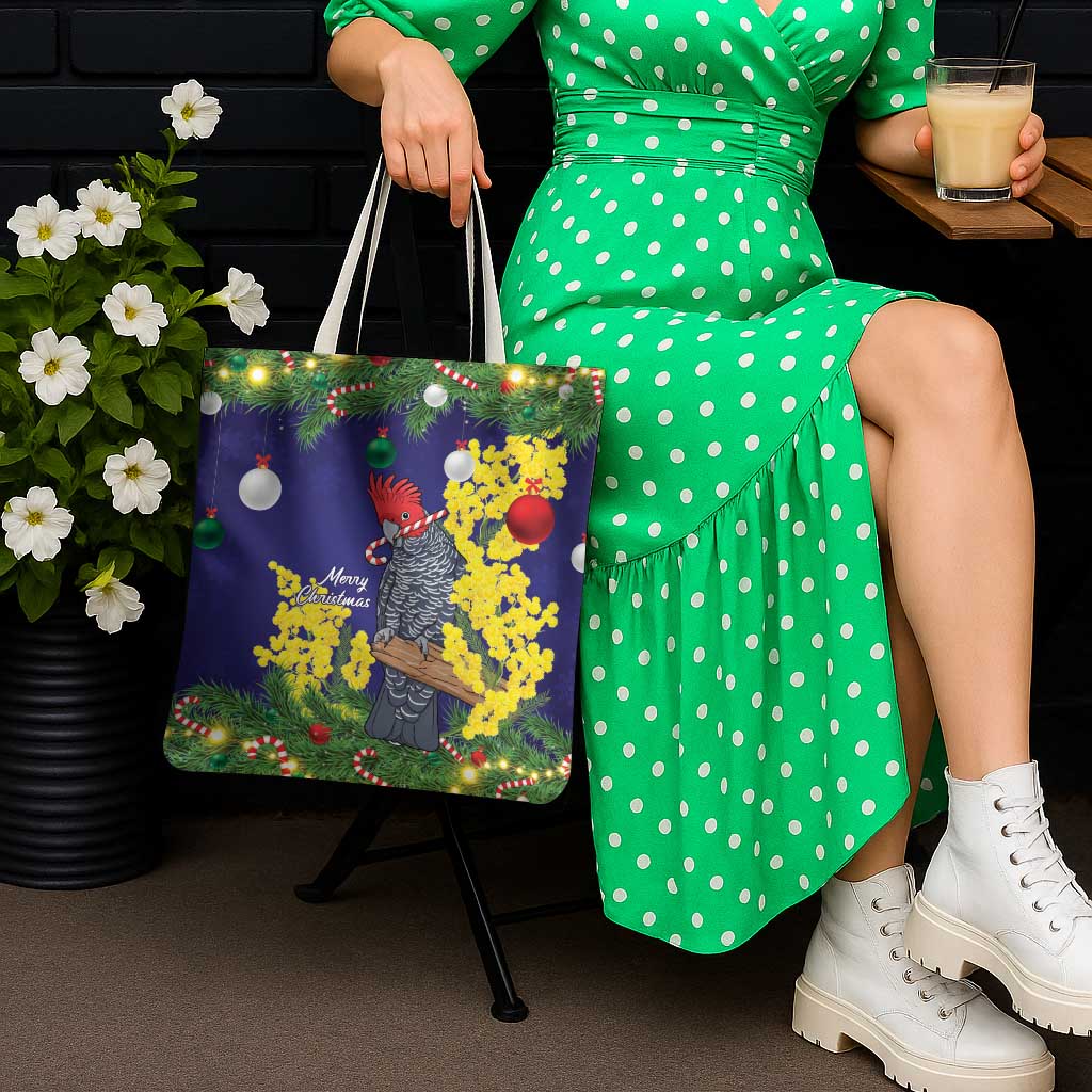 Australia Gang-gang Cockatoo Christmas Tote Bag Callocephalon Fimbriatum Golden Wattle Blue - Aussie Hoodie