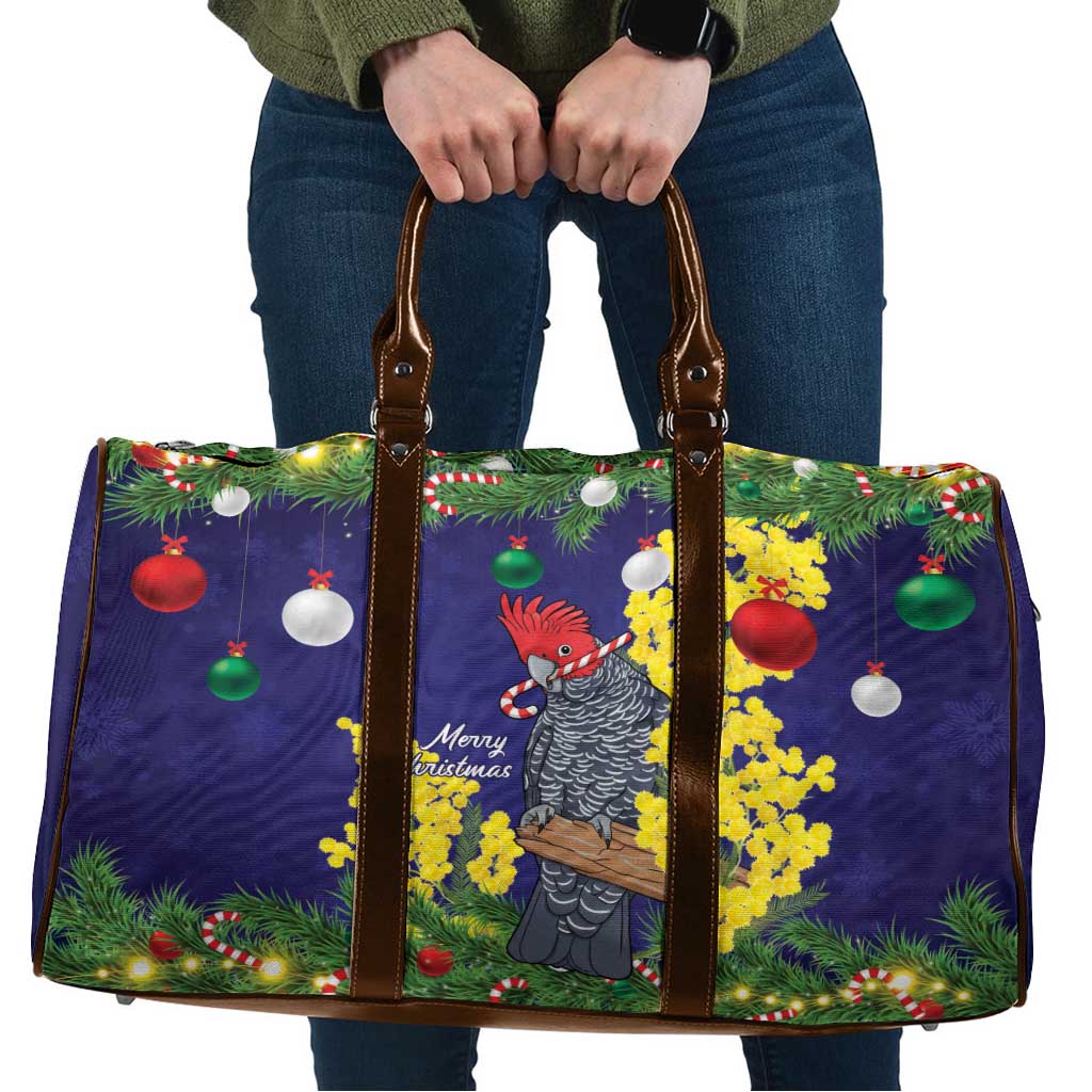 Australia Gang-gang Cockatoo Christmas Travel Bag Callocephalon Fimbriatum Golden Wattle Blue - Aussie Hoodie