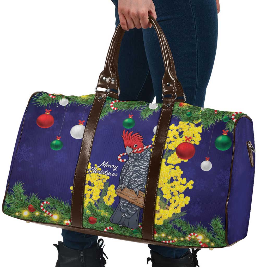 Australia Gang-gang Cockatoo Christmas Travel Bag Callocephalon Fimbriatum Golden Wattle Blue - Aussie Hoodie