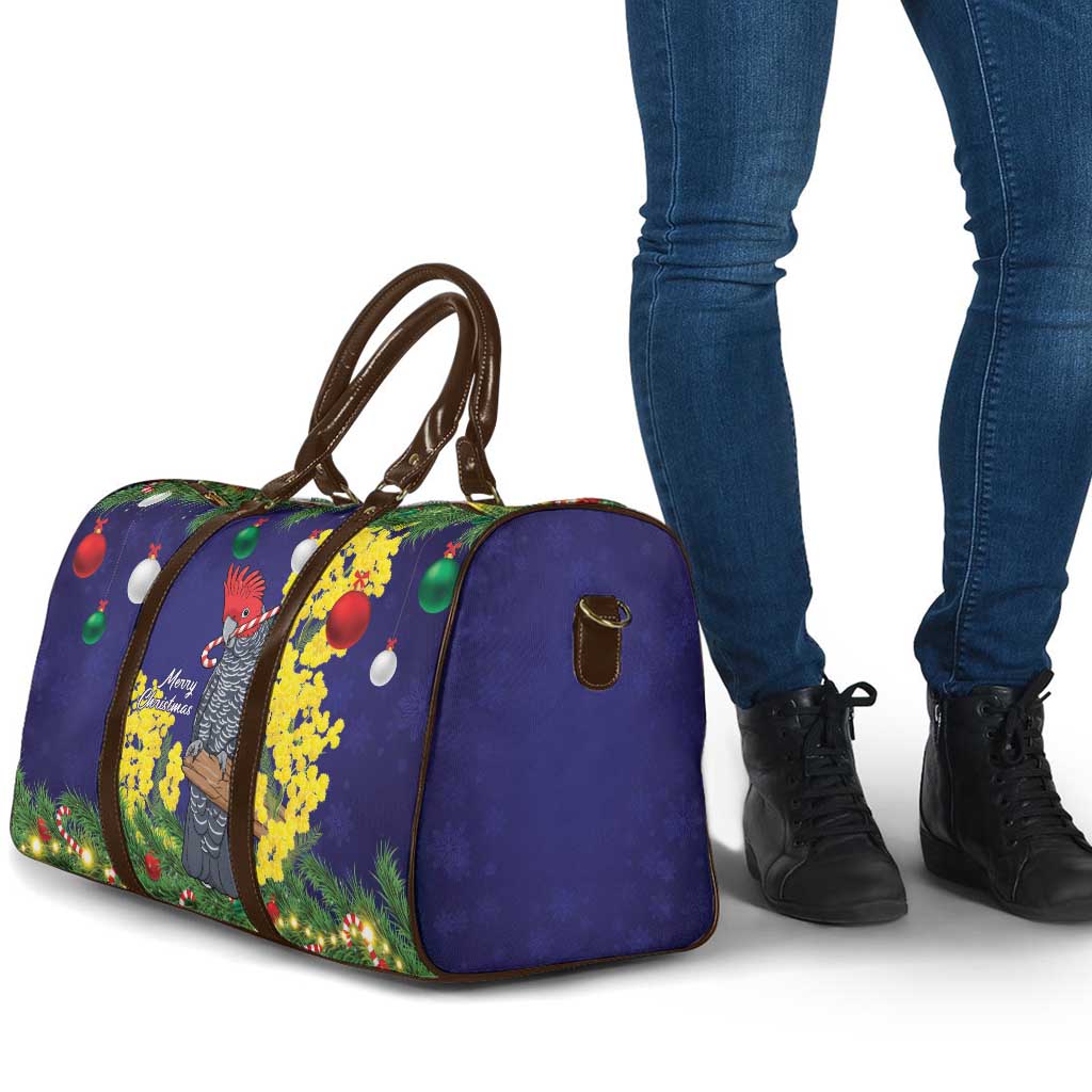Australia Gang-gang Cockatoo Christmas Travel Bag Callocephalon Fimbriatum Golden Wattle Blue - Aussie Hoodie