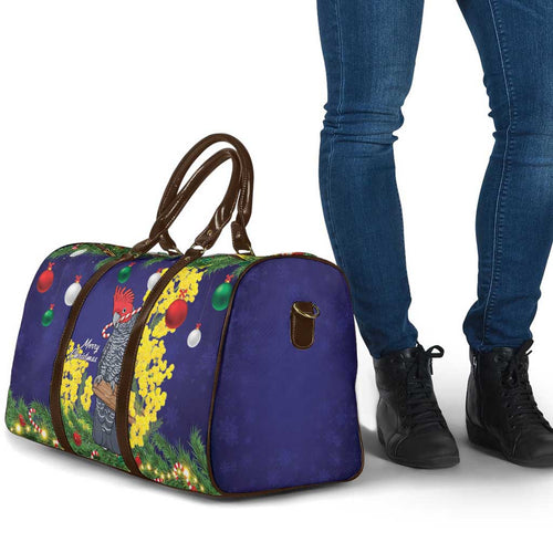 Australia Gang-gang Cockatoo Christmas Travel Bag Callocephalon Fimbriatum Golden Wattle Blue - Aussie Hoodie
