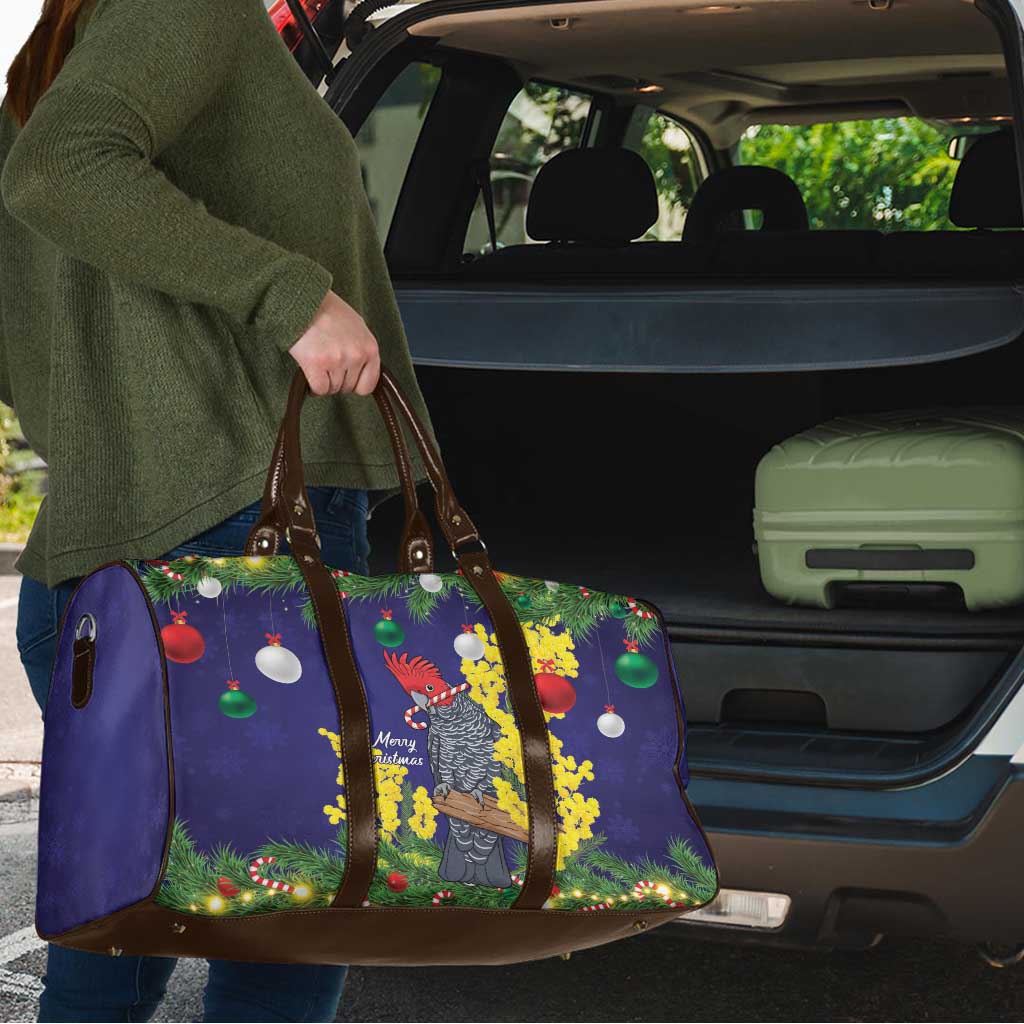 Australia Gang-gang Cockatoo Christmas Travel Bag Callocephalon Fimbriatum Golden Wattle Blue - Aussie Hoodie