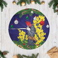Australia Gang-gang Cockatoo Christmas Tree Skirt Callocephalon Fimbriatum Golden Wattle Blue - Aussie Hoodie