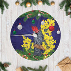 Australia Gang-gang Cockatoo Christmas Tree Skirt Callocephalon Fimbriatum Golden Wattle Blue - Aussie Hoodie