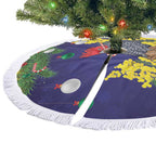 Australia Gang-gang Cockatoo Christmas Tree Skirt Callocephalon Fimbriatum Golden Wattle Blue - Aussie Hoodie