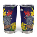 Australia Gang-gang Cockatoo Christmas Tumbler Cup Callocephalon Fimbriatum Golden Wattle Blue - Aussie Hoodie