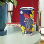 Australia Gang-gang Cockatoo Christmas Tumbler Cup Callocephalon Fimbriatum Golden Wattle Blue - Aussie Hoodie
