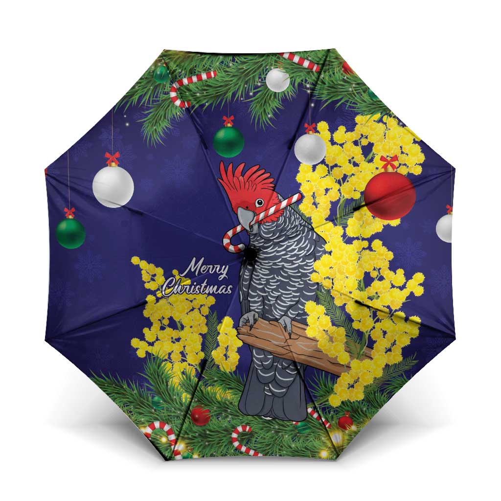 Australia Gang-gang Cockatoo Christmas Umbrella Callocephalon Fimbriatum Golden Wattle Blue - Aussie Hoodie