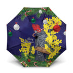 Australia Gang-gang Cockatoo Christmas Umbrella Callocephalon Fimbriatum Golden Wattle Blue - Aussie Hoodie