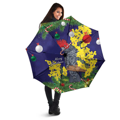 Australia Gang-gang Cockatoo Christmas Umbrella Callocephalon Fimbriatum Golden Wattle Blue - Aussie Hoodie