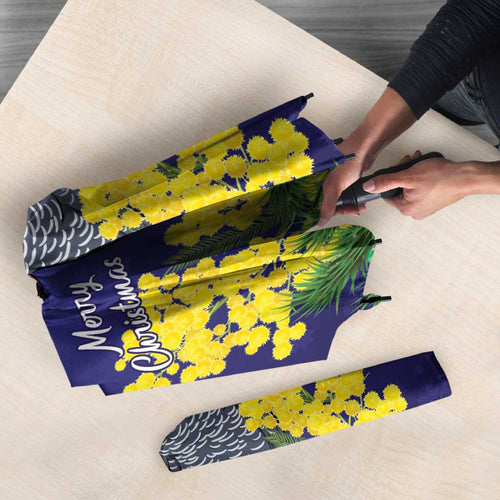 Australia Gang-gang Cockatoo Christmas Umbrella Callocephalon Fimbriatum Golden Wattle Blue - Aussie Hoodie