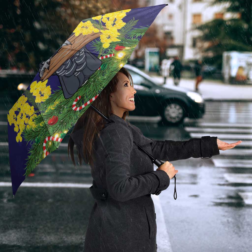 Australia Gang-gang Cockatoo Christmas Umbrella Callocephalon Fimbriatum Golden Wattle Blue - Aussie Hoodie