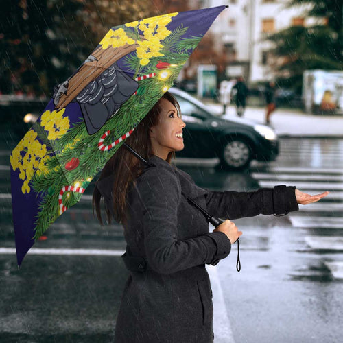 Australia Gang-gang Cockatoo Christmas Umbrella Callocephalon Fimbriatum Golden Wattle Blue - Aussie Hoodie