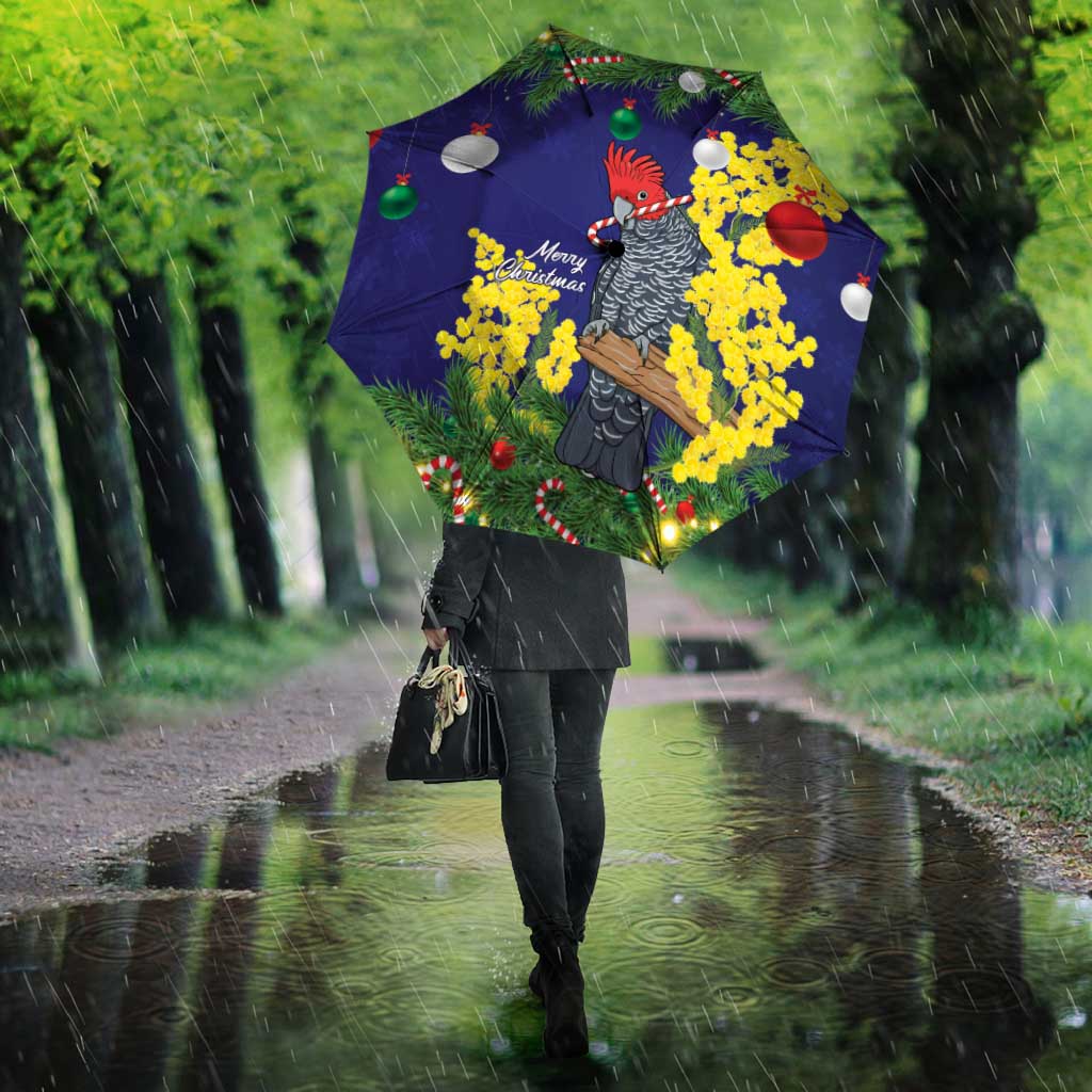 Australia Gang-gang Cockatoo Christmas Umbrella Callocephalon Fimbriatum Golden Wattle Blue - Aussie Hoodie