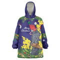 Australia Gang-gang Cockatoo Christmas Wearable Blanket Hoodie Callocephalon Fimbriatum Golden Wattle Blue - Aussie Hoodie
