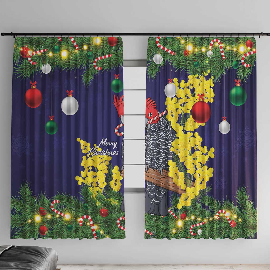 Australia Gang-gang Cockatoo Christmas Window Curtain Callocephalon Fimbriatum Golden Wattle Blue - Aussie Hoodie