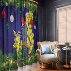 Australia Gang-gang Cockatoo Christmas Window Curtain Callocephalon Fimbriatum Golden Wattle Blue - Aussie Hoodie