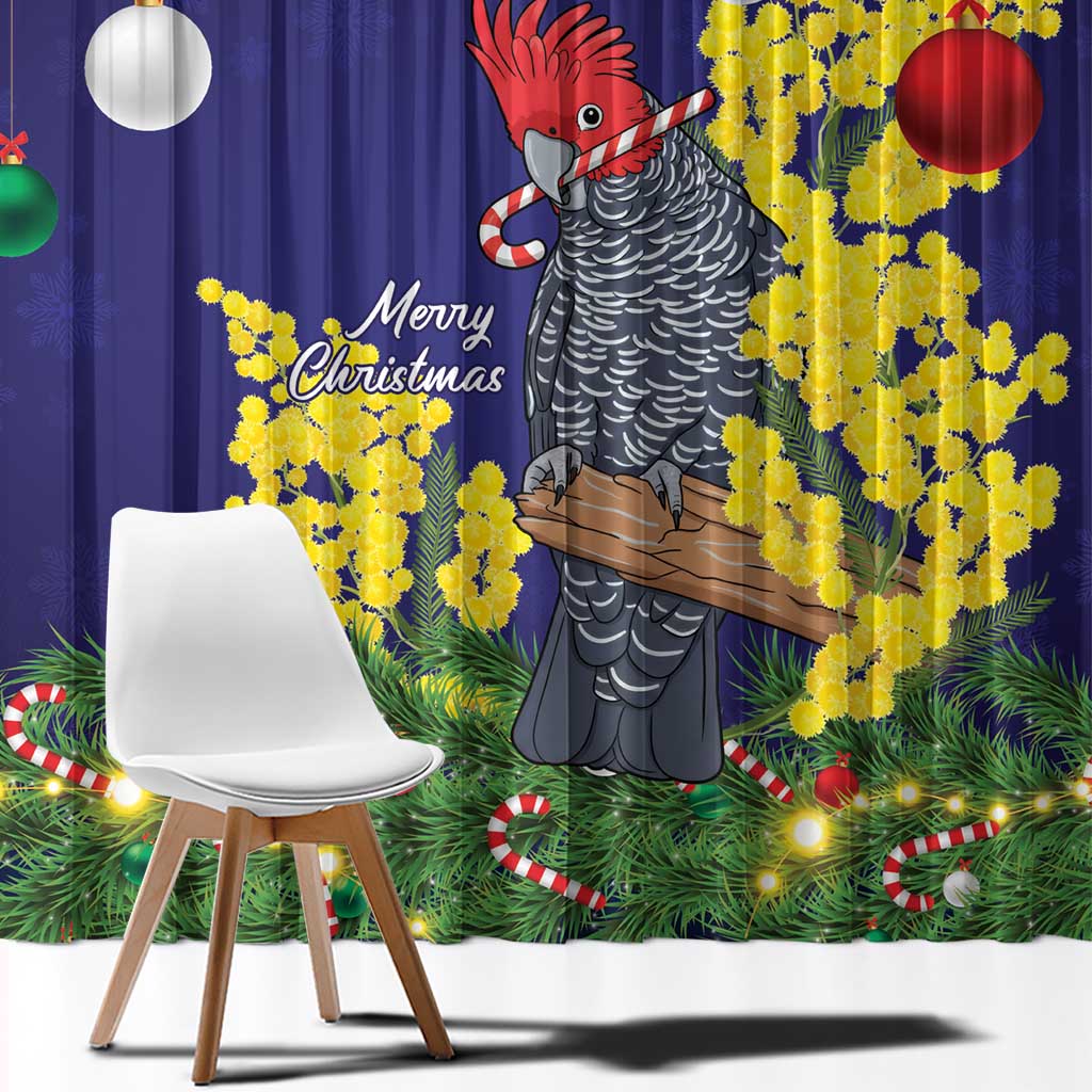 Australia Gang-gang Cockatoo Christmas Window Curtain Callocephalon Fimbriatum Golden Wattle Blue - Aussie Hoodie