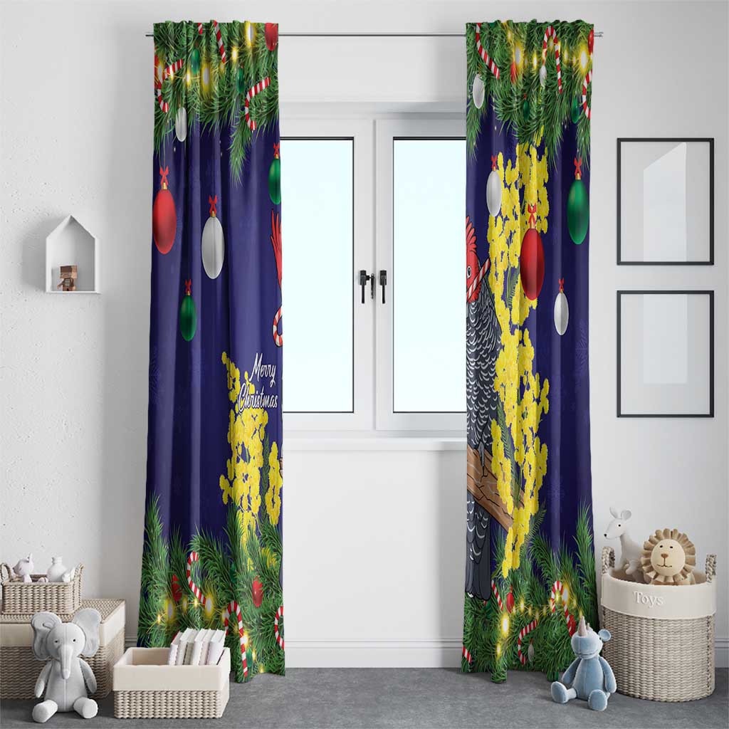 Australia Gang-gang Cockatoo Christmas Window Curtain Callocephalon Fimbriatum Golden Wattle Blue - Aussie Hoodie