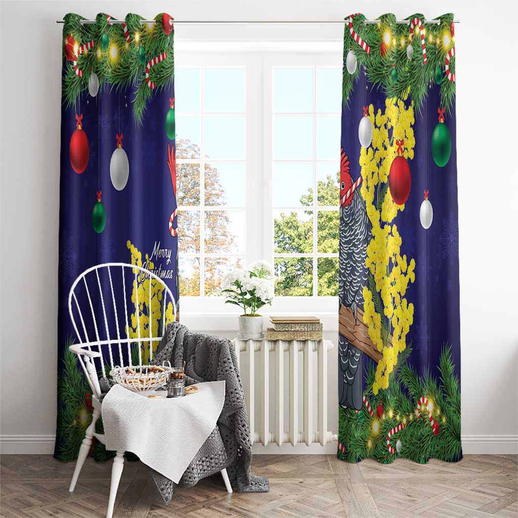 Australia Gang-gang Cockatoo Christmas Window Curtain Callocephalon Fimbriatum Golden Wattle Blue - Aussie Hoodie