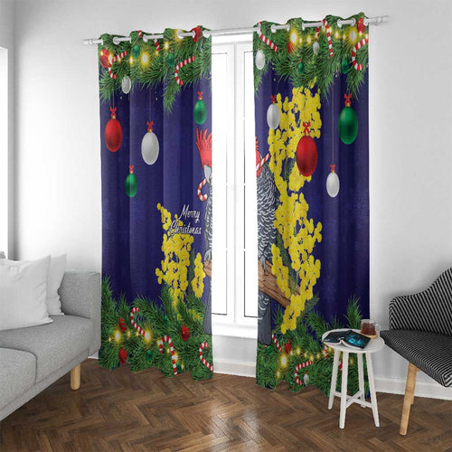 Australia Gang-gang Cockatoo Christmas Window Curtain Callocephalon Fimbriatum Golden Wattle Blue - Aussie Hoodie
