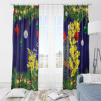 Australia Gang-gang Cockatoo Christmas Window Curtain Callocephalon Fimbriatum Golden Wattle Blue - Aussie Hoodie