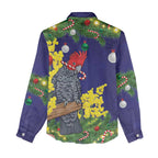 Australia Gang-gang Cockatoo Christmas Women Casual Shirt Callocephalon Fimbriatum Golden Wattle Blue - Aussie Hoodie