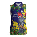Australia Gang-gang Cockatoo Christmas Women Sleeveless Polo Shirt Callocephalon Fimbriatum Golden Wattle Blue - Aussie Hoodie