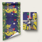 Australia Gang-gang Cockatoo Christmas Wrapping Paper Callocephalon Fimbriatum Golden Wattle Blue - Aussie Hoodie