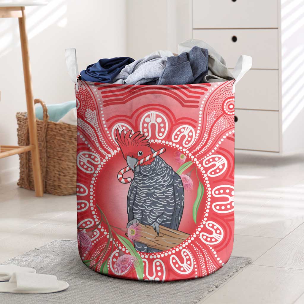 Australia Gang-gang Cockatoo Christmas Laundry Basket Eucalyptus Blossoms Aboriginal Merry Xmas - Aussie Hoodie