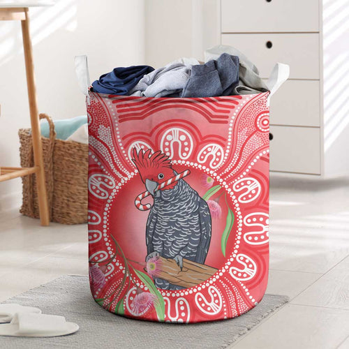 Australia Gang-gang Cockatoo Christmas Laundry Basket Eucalyptus Blossoms Aboriginal Merry Xmas - Aussie Hoodie