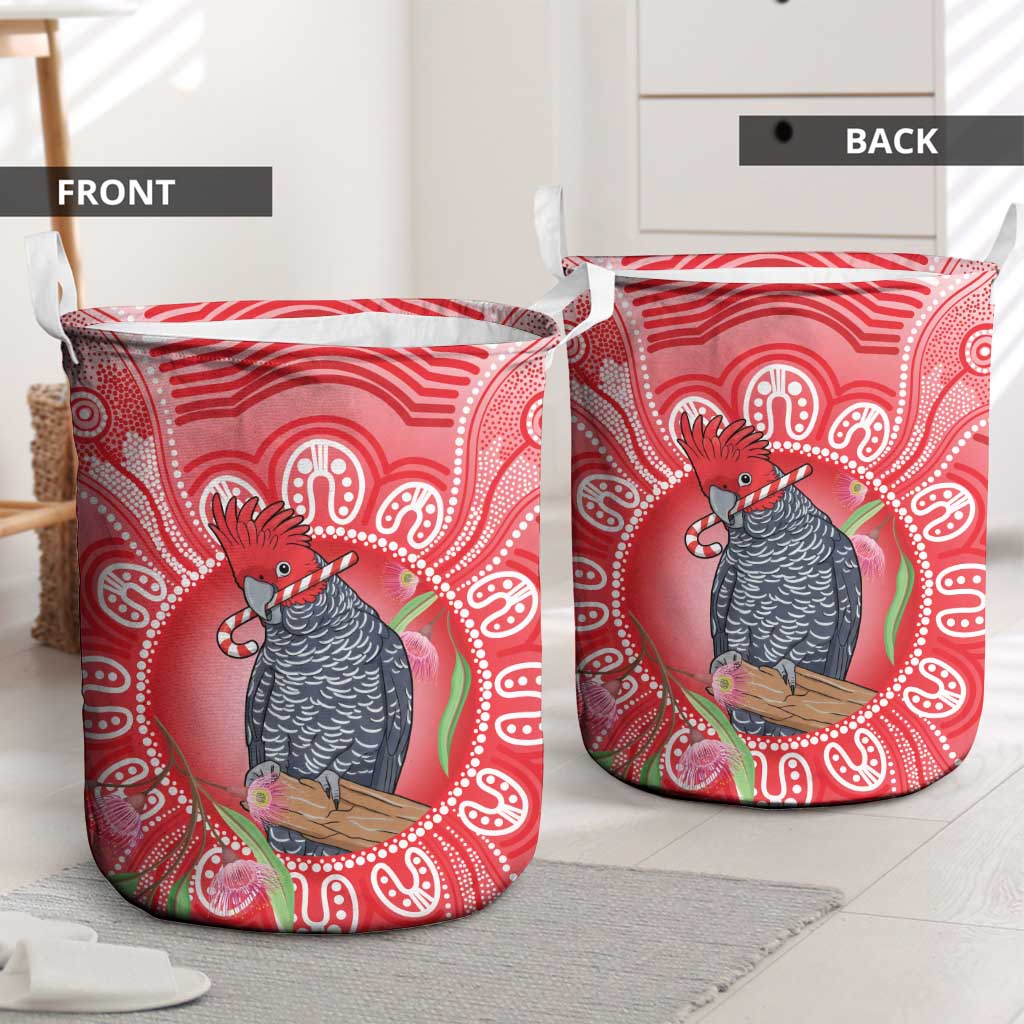 Australia Gang-gang Cockatoo Christmas Laundry Basket Eucalyptus Blossoms Aboriginal Merry Xmas - Aussie Hoodie