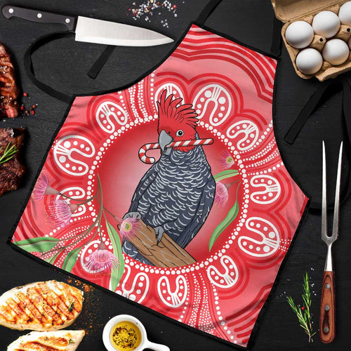 Australia Gang-gang Cockatoo Christmas Apron Eucalyptus Blossoms Aboriginal Merry Xmas - Aussie Hoodie