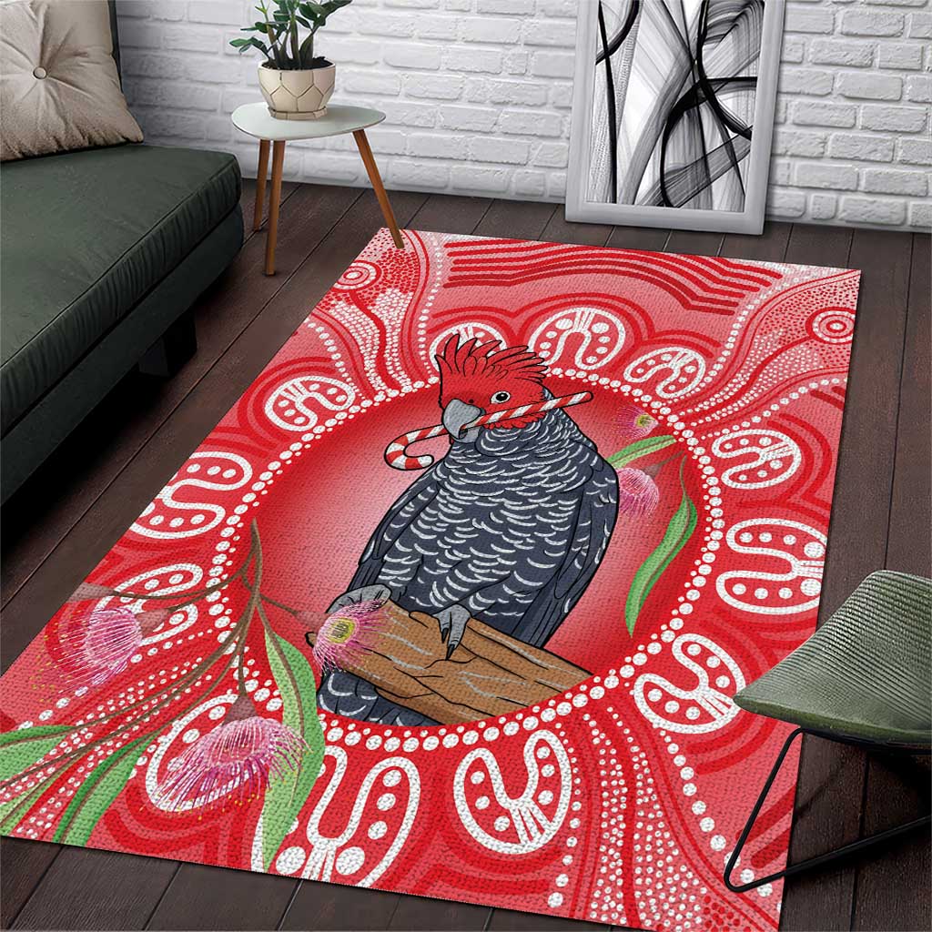 Australia Gang-gang Cockatoo Christmas Area Rug Eucalyptus Blossoms Aboriginal Merry Xmas - Aussie Hoodie